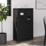 Vidaxl buffet haut noir 62x32x106, 5 cm bois d'ingnierie 834205