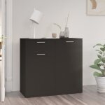 Vidaxl buffet noir 80x36x75 cm bois dingénierie 805771 Vidaxl buffet noir 80x36x75 cm bois dingénierie 805771