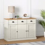 Vidaxl buffet avec tiroirs vigo 113x40x75 cm blanc bois massif de pin 353191