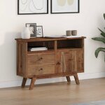 Vidaxl buffet vintage en teck massif 100 x 30 x 68 cm ? rangement salon naturel