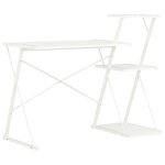 Bureau - vidaxl - 20287 - blanc - 116x50x93 cm - avec étagère - design contemporain Bureau - vidaxl - 20287 - blanc - 116x50x93 cm - avec étagère - design contemporain