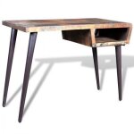 Vidaxl bureau avec pieds en fer bois de récupération Vidaxl bureau avec pieds en fer bois de récupération