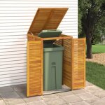 Vidaxl cabanon  poubelle simple 70x89x117 cm bois massif d'acacia 360027