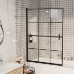 Vidaxl cabine de douche paroi de baignoire paroi de douche cabine de baignoire accessoire de salle de ...