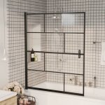 Vidaxl cabine de douche paroi de baignoire paroi de douche cabine de baignoire accessoire de salle de ...