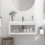 Vidaxl cadre de lavabo de salle de bain mural blanc 79x38x31 cm fer Vidaxl cadre de lavabo de salle de bain mural blanc 79x38x31 cm fer