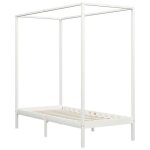 Vidaxl cadre de lit  baldaquin blanc bois de pin massif 100 x 200 cm 283263