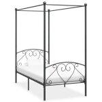Vidaxl cadre de lit  baldaquin gris mtal 100 x 200 cm 284441