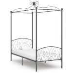 Vidaxl cadre de lit  baldaquin gris mtal 90 x 200 cm