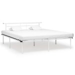 Vidaxl cadre de lit blanc mtal 180x200 cm