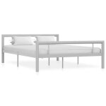 Vidaxl cadre de lit gris et blanc mtal 140 x 200 cm