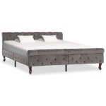 Vidaxl cadre de lit gris velours 160 x 200 cm
