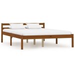 Vidaxl cadre de lit marron miel bois de pin massif 120 x 200 cm