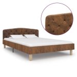 Vidaxl cadre de lit marron similicuir daim 120 x 200 cm Vidaxl cadre de lit marron similicuir daim 120 x 200 cm