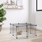 3114051 vidaxl cage animaux de compagnie  12 panneaux et porte noir 35x35 cm