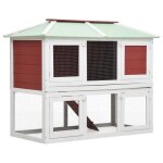 Cage double pour animaux - vidaxl - rouge - bois de sapin - 130 x 68 x 105 cm - extérieur Cage double pour animaux - vidaxl - rouge - bois de sapin - 130 x 68 x 105 cm - extérieur