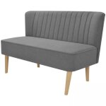 Canap - vidaxl - 2 places - tissu gris clair - design contemporain - confort moelleux