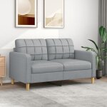 Vidaxl canap  2 places gris clair 140 cm tissu, canap, canap rembourr, siges de salon, causeuse, ...