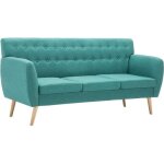 Vidaxl canapé à 3 places revêtement en tissu 172x70x82 cm vert Vidaxl canapé à 3 places revêtement en tissu 172x70x82 cm vert