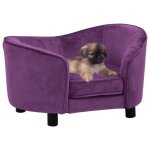 Canap pour chien - vidaxl - bordeaux - 69x49x40 cm - peluche douce - antidrapant