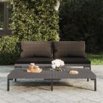Vidaxl canap�s de jardin 2 pcs avec coussins r�sine tress�e demi - ronde 318602