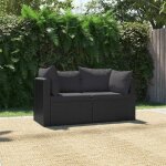 Vidaxl canap�s de jardin 2 pcs avec coussins r�sine tress�e noir