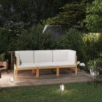Vidaxl canap� de jardin � 3 places avec coussin bois d'acacia massif