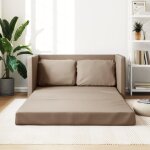 Vidaxl canap - lit 2 en 1 cappuccino 112x174x55 cm similicuir 353976