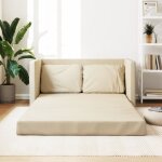 Vidaxl canap - lit 2 en 1 crme 112x174x55 cm tissu 353970