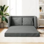 Vidaxl canap - lit 2 en 1 gris fonc 112x174x55 cm tissu 353965