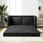 Vidaxl canap - lit 2 en 1 noir 122x204x55 cm velours 353959