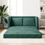 Vidaxl canap - lit 2 en 1 vert fonc 122x204x55 cm velours 353961