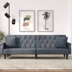 Vidaxl canap - lit avec accoudoirs gris fonc velours 351945