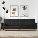 Vidaxl canap - lit avec coussins noir velours 351861