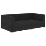 Vidaxl chaises d'angles 2 pcs avec coussins résine tressée noir Vidaxl chaises d'angles 2 pcs avec coussins résine tressée noir