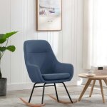 Vidaxl chaise  bascule bleu tissu