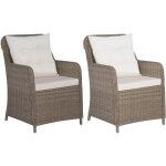 Vidaxl chaises d'extérieur avec coussins 2 pcs résine tressée marron Vidaxl chaises d'extérieur avec coussins 2 pcs résine tressée marron