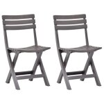 Vidaxl chaises de jardin pliables 2 pcs plastique mocha