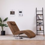 Chaise longue - vidaxl - similicuir daim - confortable - design ergonomique - marron
