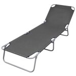 Vidaxl chaise longue pliable avec dossier rglable gris