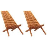 Vidaxl chaises pliables d'extrieur 2 pcs bois d'acacia solide