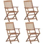 Vidaxl chaises pliables dextrieur lot de 4 bois dacacia solide 46338