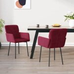 Vidaxl chaises de salle  manger 2 pcs rouge bordeaux velours 344784