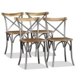 Vidaxl 4x bois de manguier massif chaises de salle  manger chaises de repas chaises  dner siges de ...