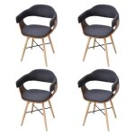 Vidaxl 4x chaises de salle  manger bois cintr revtement tissu cuisine 271946