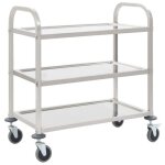 Vidaxl chariot de cuisine  3 niveaux 95x45x83, 5 cm acier inoxydable