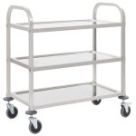 Vidaxl chariot de cuisine  3 niveaux 96, 5x55x90 cm acier inoxydable