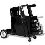 Chariot de soudage - vidaxl - noir - acier - 4 tiroirs - charge 70 kg
