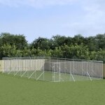 Vidaxl chenil d'extrieur pour chiens argent 6x14x2 m acier galvanis 3190462