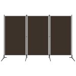 Vidaxl cloison de sparation 3 panneaux marron 260x180 cm